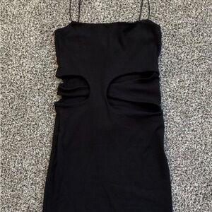 Zara Black Backless Cut-Out Dress